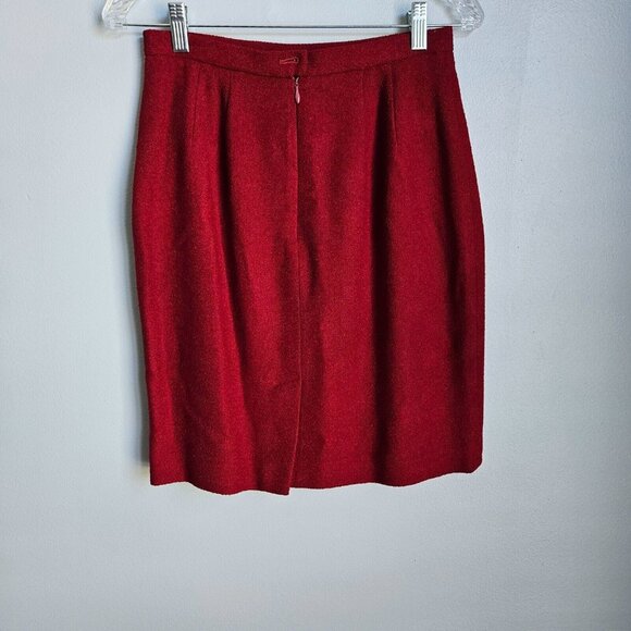 Ann Taylor 2 pc Skirt Suit Size 6 Lined Cranberry Red Wool Blend Career Office - Picture 3 of 12